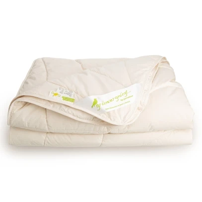 Alpaka Bettdecke mit Bio Baumwolle Übergang von grünvergnügt by purNatour